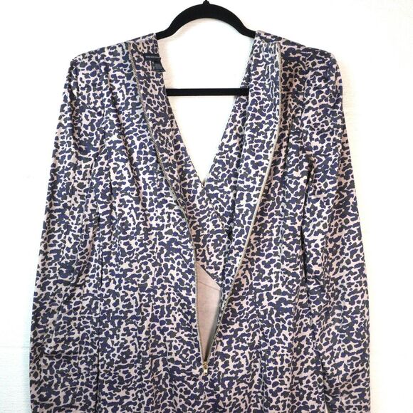 French Connection Leopard Print Long Sleeve Mini Dress Sz 6 EUC‎ Party Gathering - Picture 6 of 8